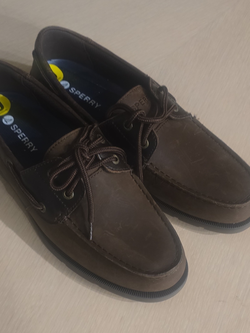 Sperry Dark Brown Leather Lace-Up Boat Shoes